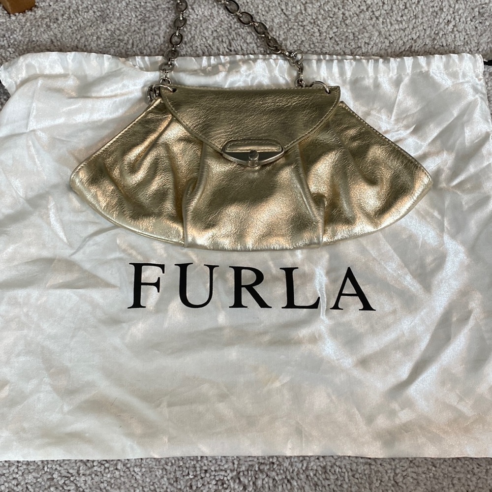 Furla gold clutch